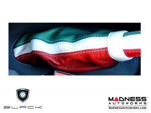 FIAT 500 eBrake Boot - Black Italy - Leather w/ Italian Flag Design